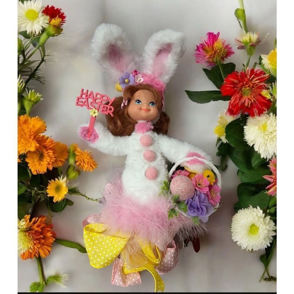 vintage repurposed, bunny doll made by @tkristofferson rabbit easter pixie
